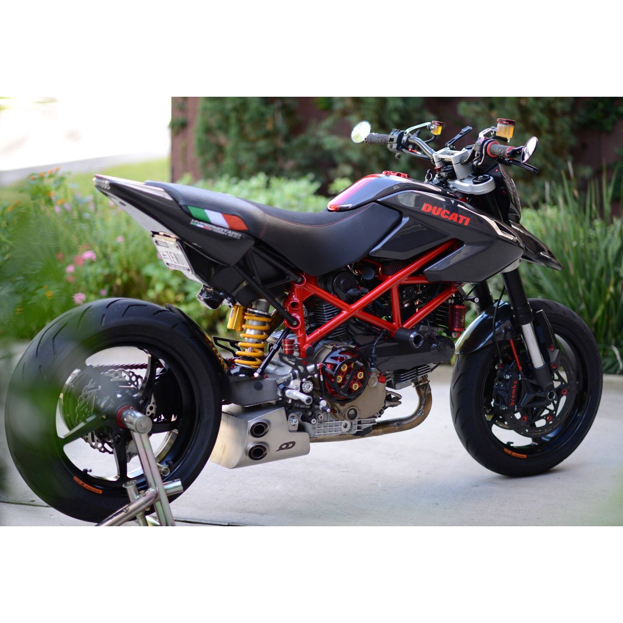 Parts Ducati Hypermotard 796 1100 Exhaust QD Ducati Hypermotard 1100 EVO Exbox Full Exhaust System HSBK Racing Race Team Training Facility Exotic Parts Italian Bikes