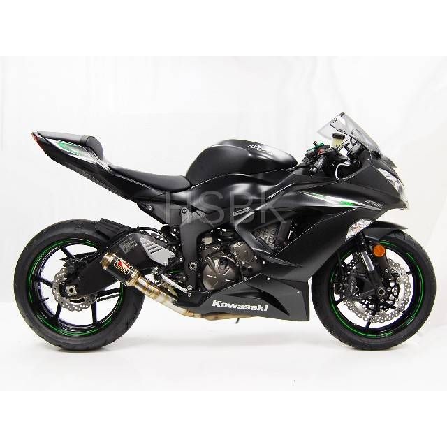 Parts Kawasaki Ninja ZX6R Exhaust Competition Werkes Kawasaki ZX6R GP Slip on Exhaust 2013 Up HSBK Racing Race Team Training Facility Exotic Parts Italian Bikes